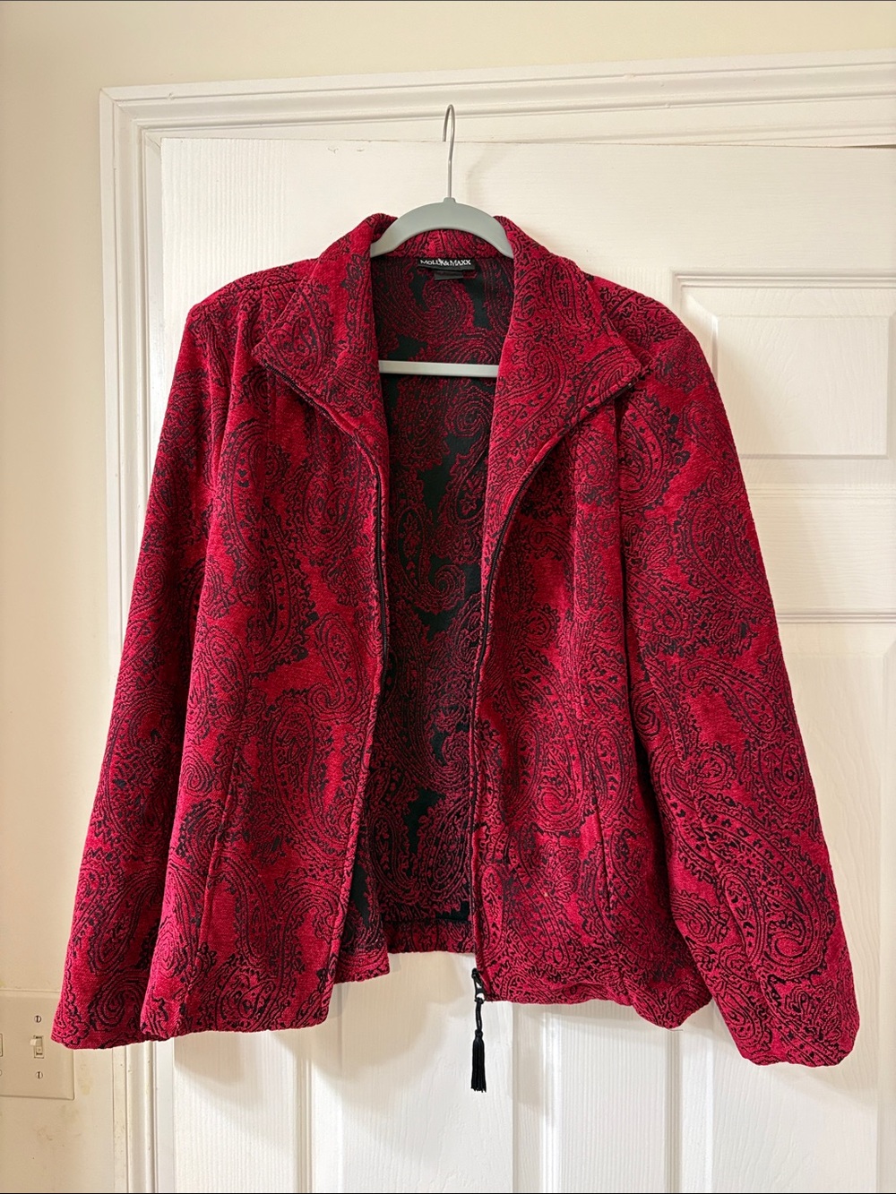 Molly & Max Red Paisley Teddy Zip Jacket